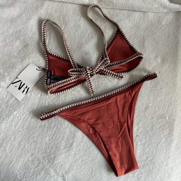 Zara CONTRAST TRIANGLE BIKINI TOP + BOTTOM - Picture 6 of 8